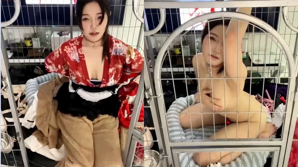 高颜值美女福利姬「baby puppy」白嫩大奶小萝莉清纯诱人，狗笼自慰，极品反差骚母狗 (