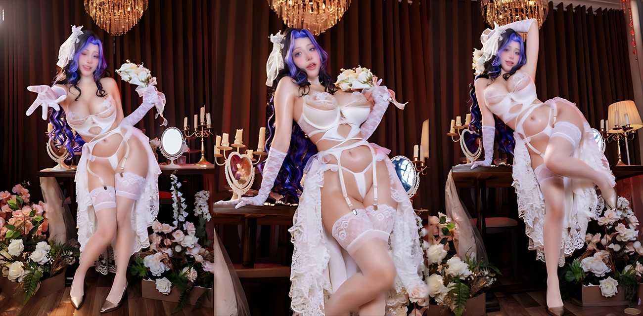 极品福利姬【Eclipse Dream Bride】性感写真，化身棕色尘埃婚纱梦中女神每个动作都充