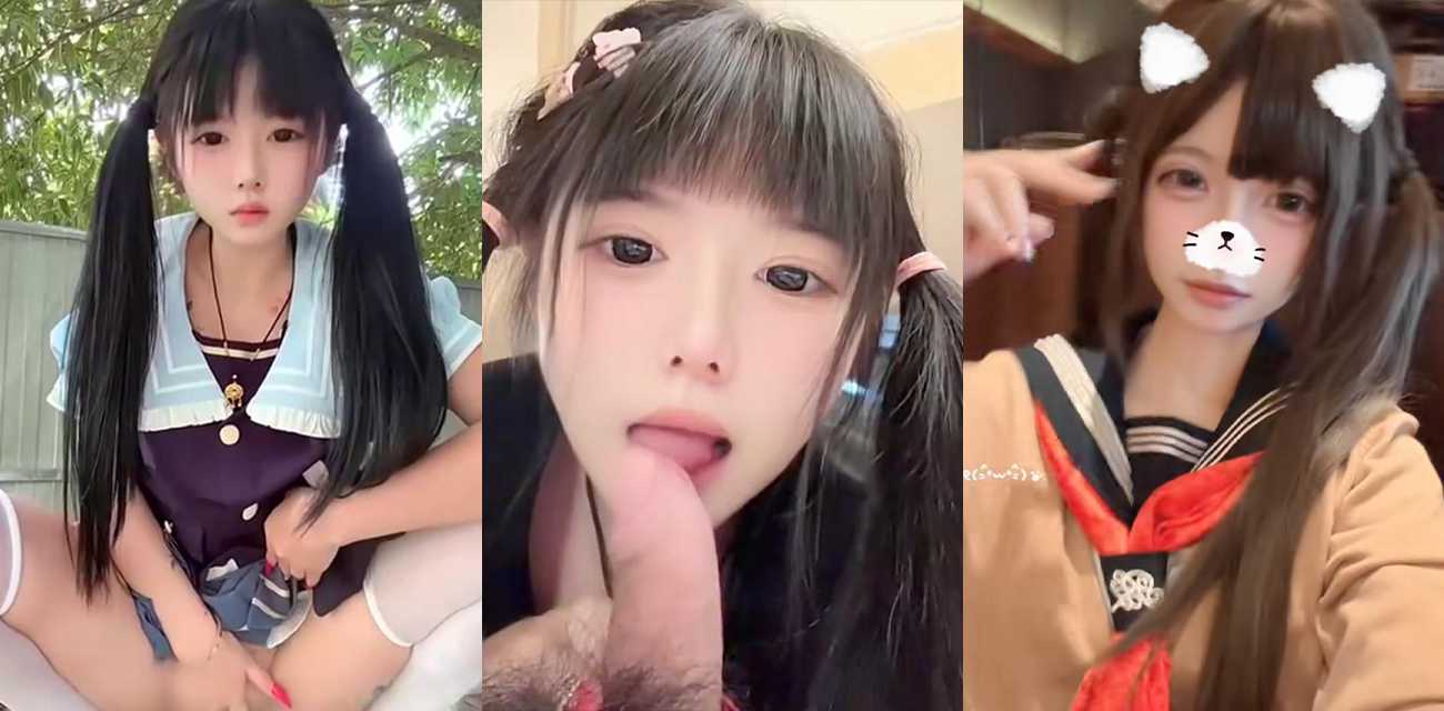 抖音萝莉网红【仅呆】被金主酒店粗暴调教，项圈套上揉吸粉嫩乳头，JK黑丝轮换爆操撅臀