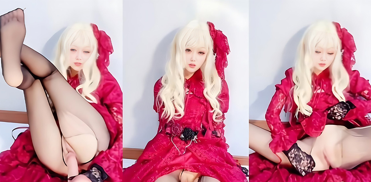 高颜值白虎嫩妹【芝士喵】自慰私拍，制服少女手持阳具暴力蹂躏嫩穴，假屌直冲G点呻吟