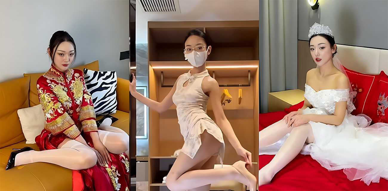 网红少妇【媚娘白玉花】金主定制视频，婚纱旗袍齐上阵勾引镜头，骚气十足却又带着已婚