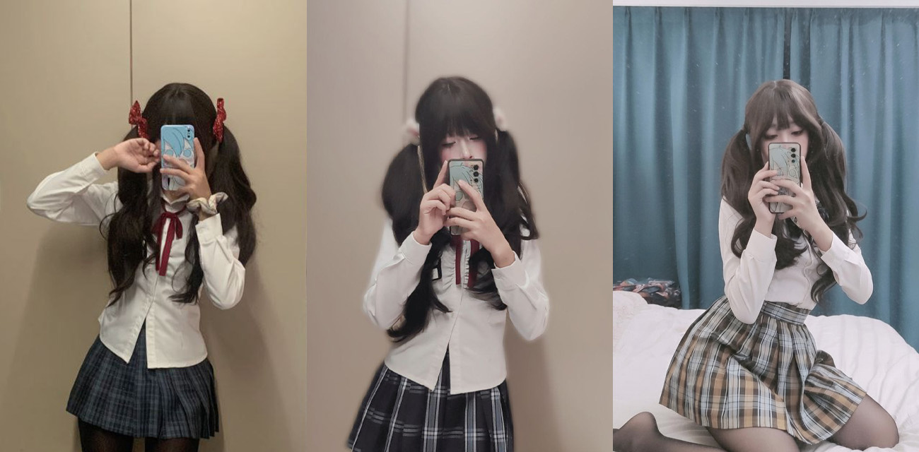 四川03年母狗【胡洁】线上调教私拍，洛丽塔少女网络释放淫骚本性，玉手揉捏美乳蜜穴镜