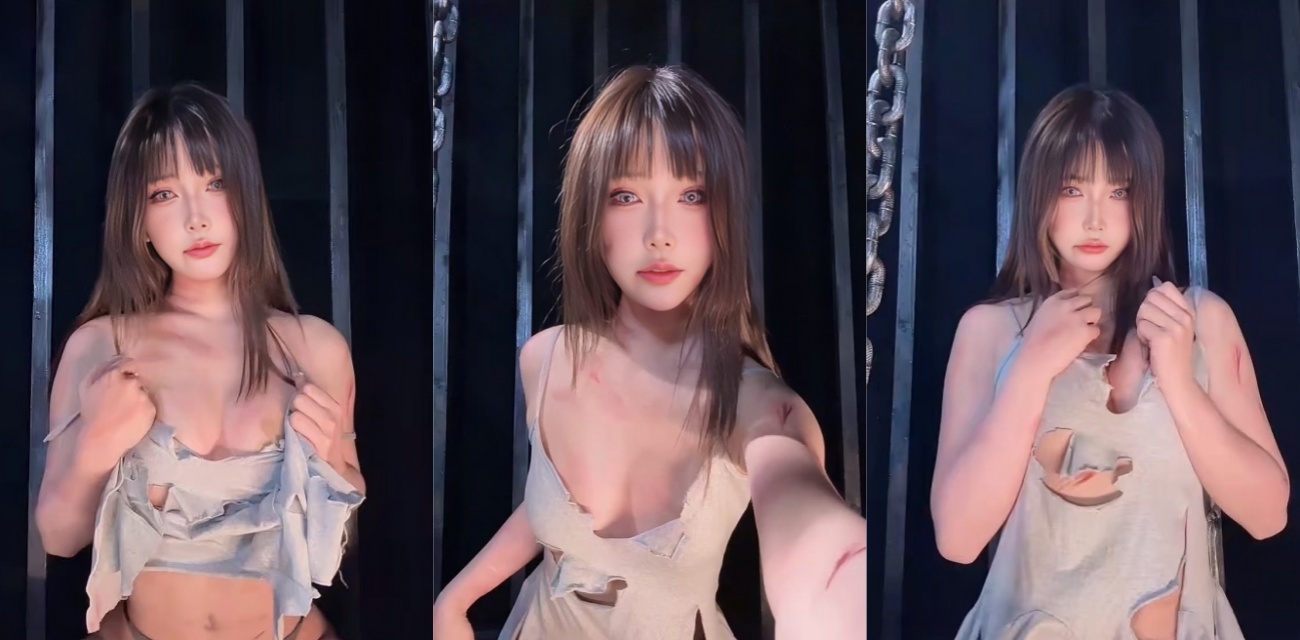 高颜值巨乳女神【抱走莫子】大尺度写真，化身地牢奴被铁链囚禁，妖娆身姿妩媚火辣极度