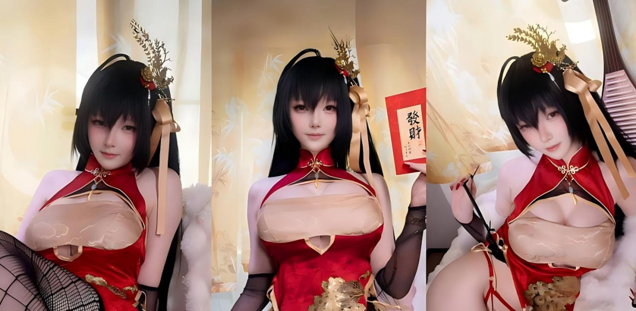 极品福利姬【一小央泽】大凤旗袍写真私拍，爆乳肥臀黑丝玉足极致撩人，诱惑摆拍让人彻
